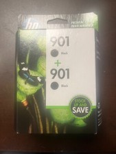 2 Genuine Original Factory Sealed HP 901 Black Ink Cartridges dated 2020 picture
