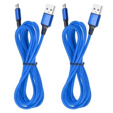 2Pcs Controller Charger Cable, 6Ft USB A to Micro USB Fast Charging Cable, Blue picture