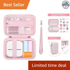 Mini Sticker Printer Case For Memoking T02 Phomemo iDPRT Pink EVA Storage Bag picture
