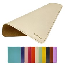 MelVan PU Leather Mouse Pad with Stitched Edge, 10.2L x 8.3W inches, Beige picture