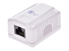 1-Port CAT6 RJ45 Keystone Jack Loaded Surface Mount Box SMB White - 1-100 Lot picture