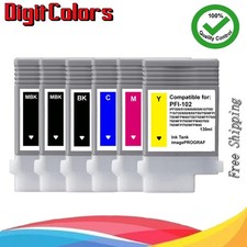 Set 6 colors PFI102 & PFI104 Ink Cartridge Fit Canon IPF650 IPF655 IPF750 755MFP picture