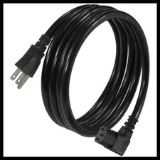 Black 6FT 90 Degree Computer Monitor Power Cord - Replacement IEC C13 for PC ... picture
