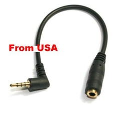 3PK Stereo Audio Cable 1' feet TRRS 4Pole 3.5mm Male Right Angle to 3.5mm Female picture