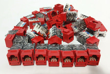 Lot of 37 CommScope SYSTIMAX MGS400-317 Red GigaSPEED XL Cat6 Slim Jacks + Caps picture