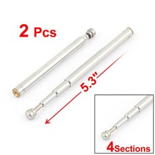 136mm Long 4 Section Metal AM FM Radio Universal Telescopic Antenna 2PCS picture