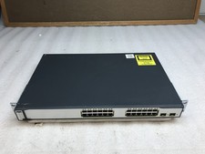 Cisco Catalyst 24 Port PoE+ Switch WS-C3750X-24P-S Dual PWR PS IP Base picture