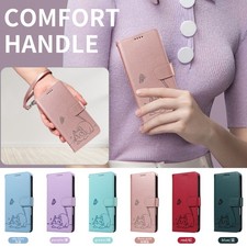 Flip Cat Butterfly Leather Wallet Cover Case For S26 S24 S23 S22 S21 S10 S25 picture