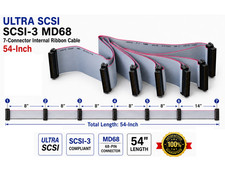 Ultra SCSI SCSI-3 MD68 68-Pin 7-Connector Internal Ribbon Cable 54-Inch picture