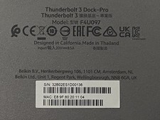 GRAY - BELKIN THUNDERBOLT 3 DOCK PRO W/ THUNDERBOLT 3 CABLE picture
