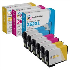 Reman Epson 252XL HY Ink Cartridge (2 Cyan, 2 Magenta, 2 Yellow, 6-Pk) picture