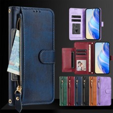 Zipper Leather Wallet Cover Case For Motorola G35 G G75 G57 G34 G17 E14 Edge 70 picture
