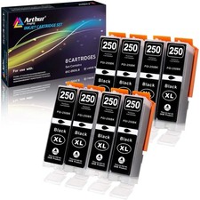 8 Pack - Arthur Imaging Compatible Ink Cartridge For Canon PGI-250XL  (Black) picture