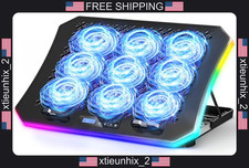 Laptop Cooling Pad 15.6-17.3 Inch with 9 RGB Fans, Adjustable Heights, Dual USB picture