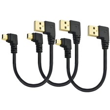 Herfair Right Angle Mini USB Cable 6 Inch Short Power 3-Pack mini 5p picture