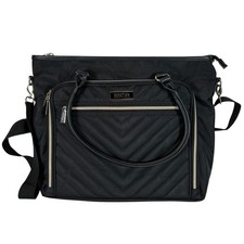 Kenneth Cole Reaction 54555 Black Nylon Laptop Tote Bag Chevron Quilt Briefcase picture