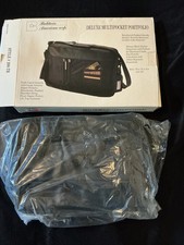 Deluxe Multi Pocket Portfolio Black Faux Leather New In Box  picture