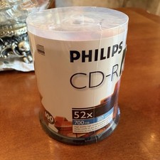 Philips 100 CD-R Blank 52X - 700MB - 80Min Brand New Sealed picture