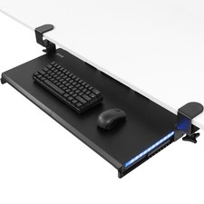 VIVO Black Clamp-on Under Desk Gaming Split Keyboard Tray with RGB Lights picture