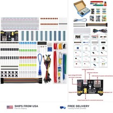 400pc electronics component kit breadboard jumper wire power supply resistors picture