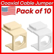 10x Wall Plate F-Type BNC Keystone Blank Insert Snap-In Insert Faceplate Filler picture