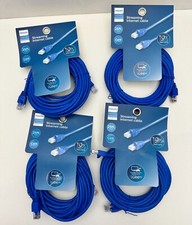 x4 Philips Streaming Internet Cable 25ft Cat6 Blue Audio/Video picture