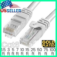 White Cat6 Patch Cable Ethernet RJ-45 Cat6 Cord Internet LAN Network Wire LOT picture