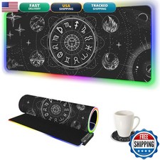 AIMSA RGB LED Gaming Mouse Pad 35.4 x 15.8 inch Black Cosmic Constellation picture