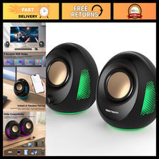 20W Bluetooth Computer Speakers, USB-C Powered, RGB Lights, Enhanced Bass, Plug picture