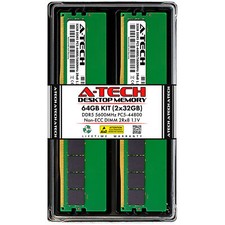 A-Tech 64GB 2x 32GB DDR5 5600 MHz Desktop DIMM PC5-44800 288-Pin Memory RAM Kit picture