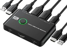 4K KVM Switch HDMI 2 Port Box, USB HDMI Switches for 2 Computers Share picture