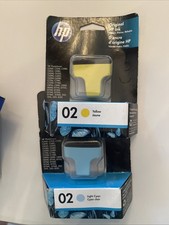 Geuine HP Vivera 02 Yellow  & Light Cyan For HP Photosmart LOT OF 2 EXP 9/2020 picture
