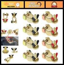 Marine Grade Brass Battery Terminal Connectors - 4 Pairs Top Post Clamps for Car picture