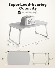 Foldable Lap Desk for Laptop, SAIJI Laptop Bed Tray Table, Portable Leather picture