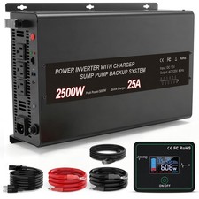 Sump Pump Battery Backup System, 2500W Pure Sine Wave Inverter with Remote Co... picture
