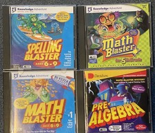 Math Blaster,Spelling Blaster 5th Grade, Pre-Algebra, CD-ROM PC Vintage 1999 picture