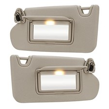 Beige Driver Left + Passenger Right Side Sun Visor Replacement Compatible with picture