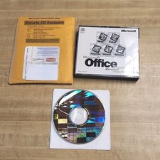 Vtg Microsoft CD Software Office Bookshelf Windows 95 + Works Suite 2001 Encarta picture