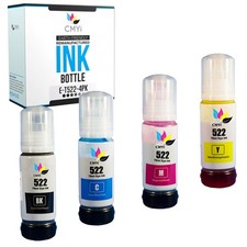 4PK T522 Replacement Ink Bottles for Epson Black Color 522 Fits EcoTank ET-2800 picture