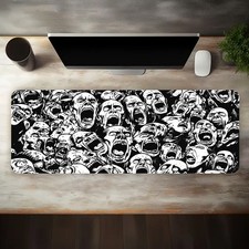 1 Large-sized Esports Gaming Mouse Pad Featuring a Black and White Roaring Mon picture