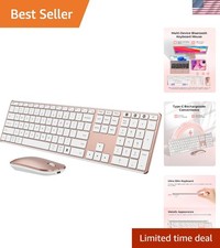 Elegant Wireless Bluetooth Keyboard Mouse Combo for Windows & Mac - 3 Devices picture