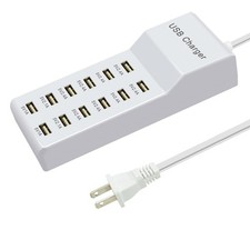 USB Charging Station with 12 Port Power Strip Fast 12 Ports, White picture