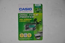 NEW Casio Disc Title Printer Ink Ribbon Cassette Green TR-18GN-S picture
