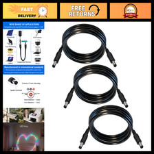 12V DC Power Cable 3-Pack, 5.5mm x 2.1mm Male to Male Extension, 18AWG, 9.8FT fo picture