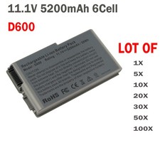 LOT D600 Battery For Dell Latitude D520 D500 D510 D530 D610 C1295 5200mAh Replac picture