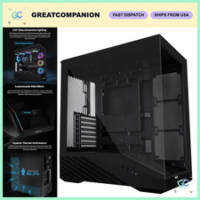 ATX Mid-Tower PC Case - Tempered Glass, Black, RGB Fans, Easy Cable Management picture