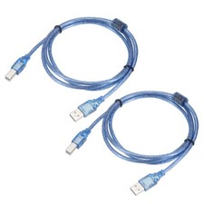 Printer Cable, 4.9ft Square USB A to USB B 2.0 Male Cable Pack of 2, Blue picture