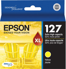 New Genuine Epson T127 Yellow Ink Cartridge NXSeries NX530 NX625 WF-3520 WF-7520 picture