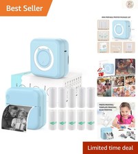 Portable Mini Bluetooth Thermal Printer with 10 Paper Rolls - Ideal for iPhon... picture