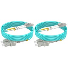 OM4 SC LC Fiber Patch Cables 3ft 1m MMF Multimode Duplex 50/125m 2 Pack picture